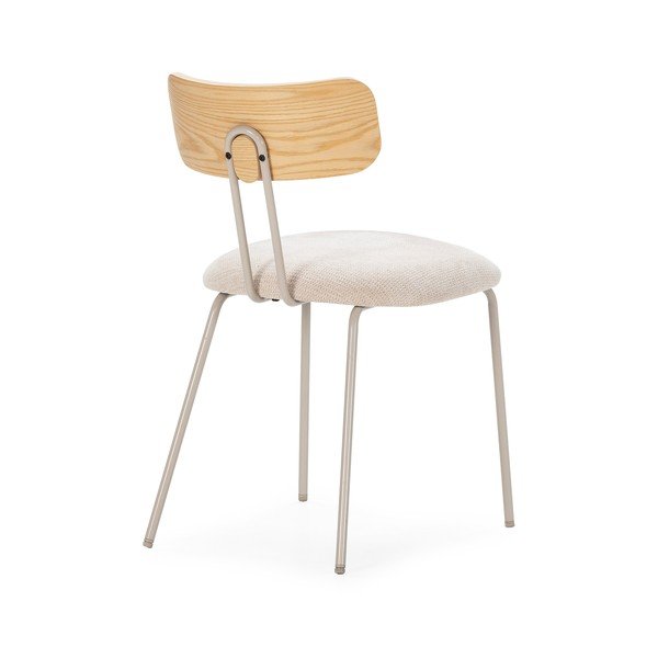 Sedia da pranzo beige/di colore naturale in imbottito Olimpia – MOME-image-2