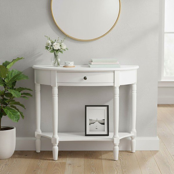 Tavolo consolle bianco in pino massiccio 32x93 cm Heritage – Premier Housewares-image-1