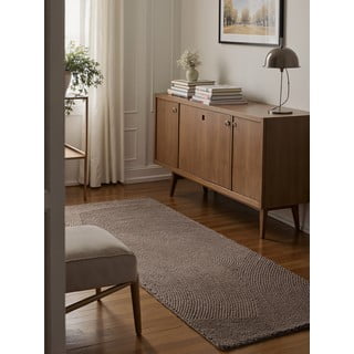 Passatoia grigio tortora in lana tessuta a mano 80x200 cm Eleni Taupe – Hanse Home