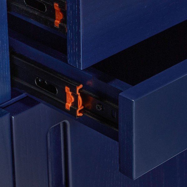 Libreria in legno di frassino blu scuro e grigio 45x177 cm Study - Hübsch-image-3