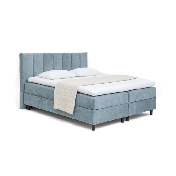 Letto boxspring blu con contenitore 160x200 cm Elva Bold Line – Bonami Selection