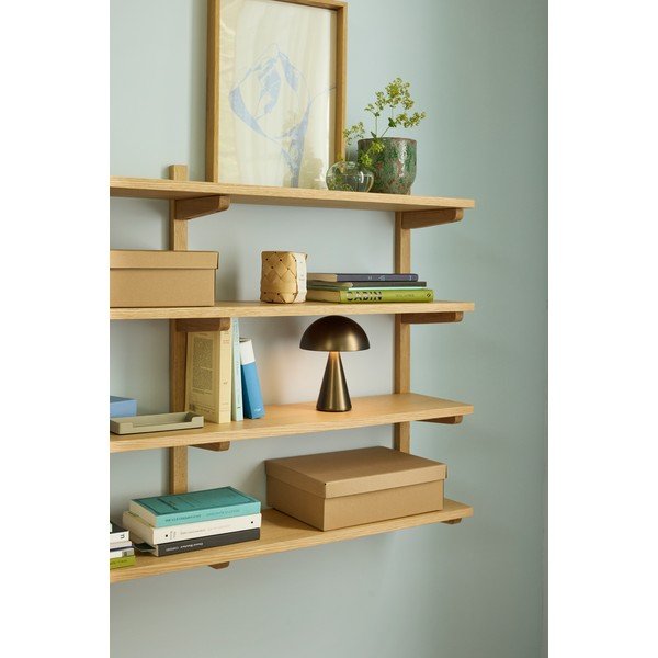 Mensola di colore naturale con effetto rovere con ripiani multipli 120 cm Long – Hübsch-image-1