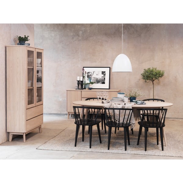 Sedia da pranzo in legno di gomma nero Carmen - Rowico-image-1