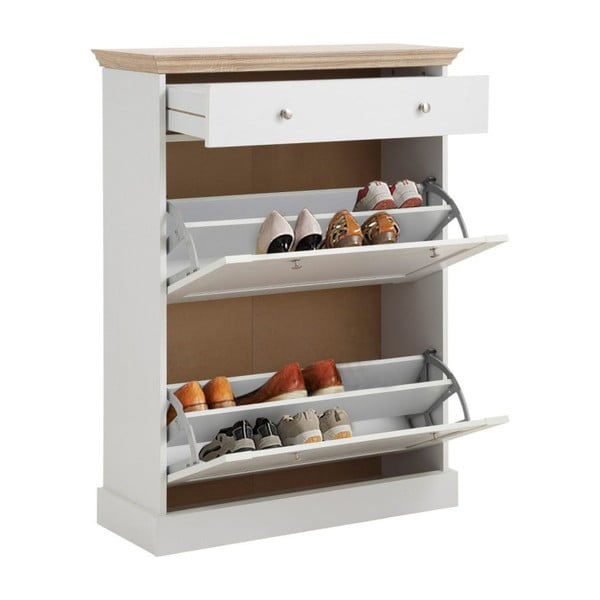 Scarpiera bianca con dettagli in rovere Bruce - Støraa-image-1