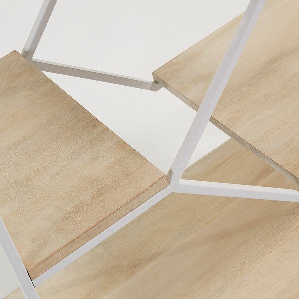 Piccola libreria bianca con ripiani in legno di mango Pyke - Kave Home-image-2