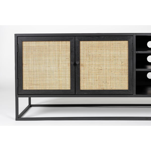 Tavolo TV in rattan nero 38x55 cm Guuji - White Label-image-1