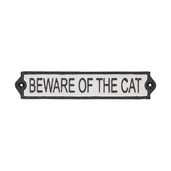 Insegna in ghisa 26x5 cm Beware of the Cat - Esschert Design