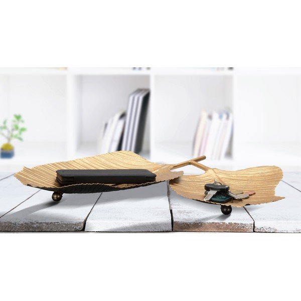 Vassoio decorativo in metallo Double Leaf - Mauro Ferretti-image-1