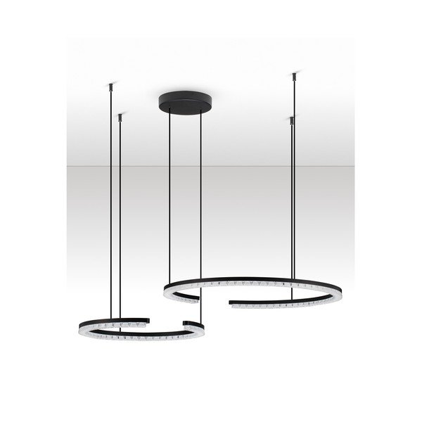 Lampadario LED nero opaco in alluminio con intensità regolabile Greamy – Nova Luce-image-3