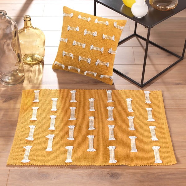 Tappeto lavabile giallo 50x80 cm Juline - douceur d'intérieur-image-1