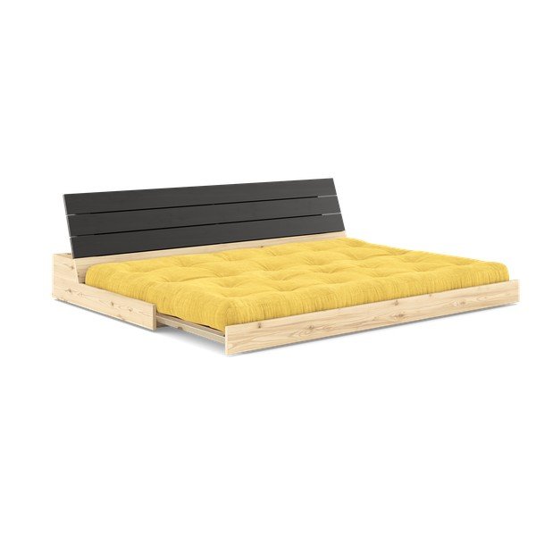 Divano letto in velluto a coste giallo 196 cm Base - Karup Design-image-4