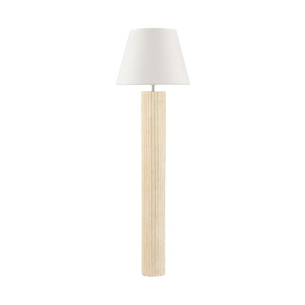 Lampada da terra bianca/color crema in pietra (altezza totale 150 cm) Bacoo – Nova Luce
