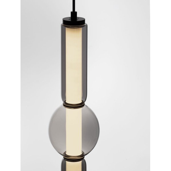 Lampadario LED grigio in vetro con intensità regolabile ø 12 cm Ulon – Nova Luce-image-2