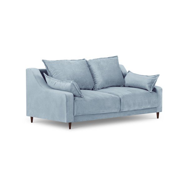 Divano in velluto azzurro Freesia, 150 cm - Mazzini Sofas-image-2