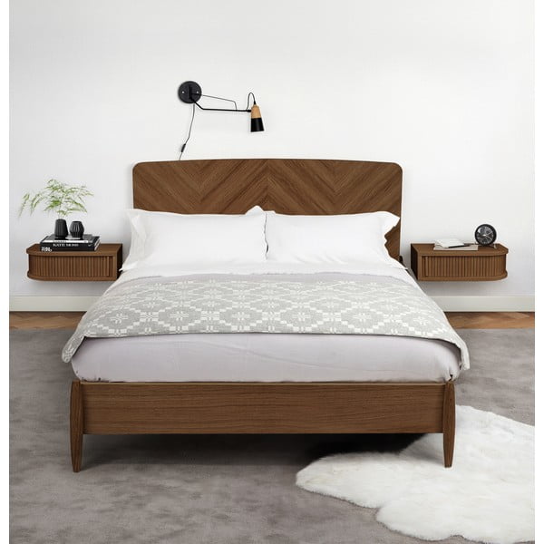 Comodino marrone con effetto noce Farsta – Woodman-image-1