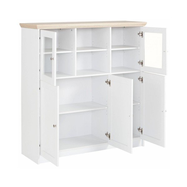 Credenza bianca con piano in legno di quercia decorato Annie - Støraa-image-2