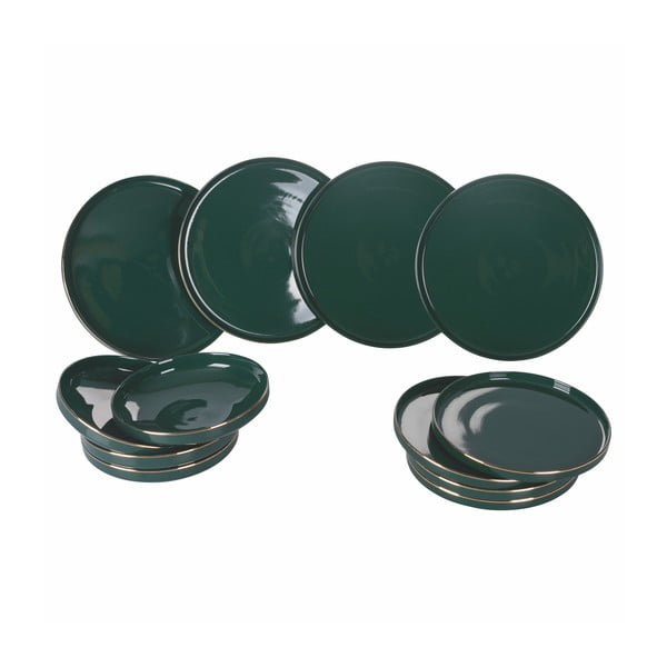 Set di 12 pezzi di piatti in porcellana verde Luxury - VDE Tivoli 1996