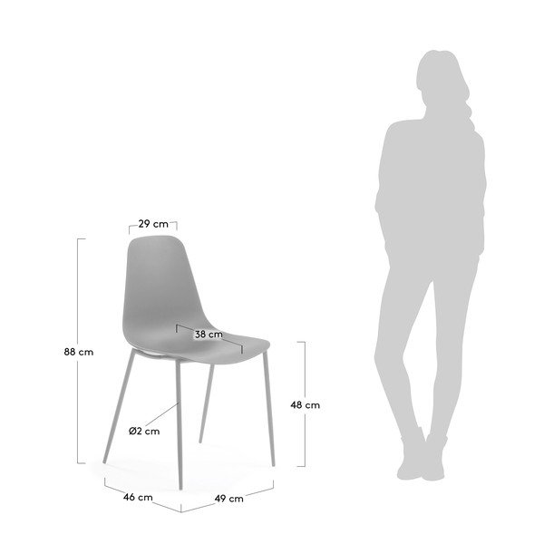 Set di 4 sedie da pranzo grigie Wassu - La Forma-image-1