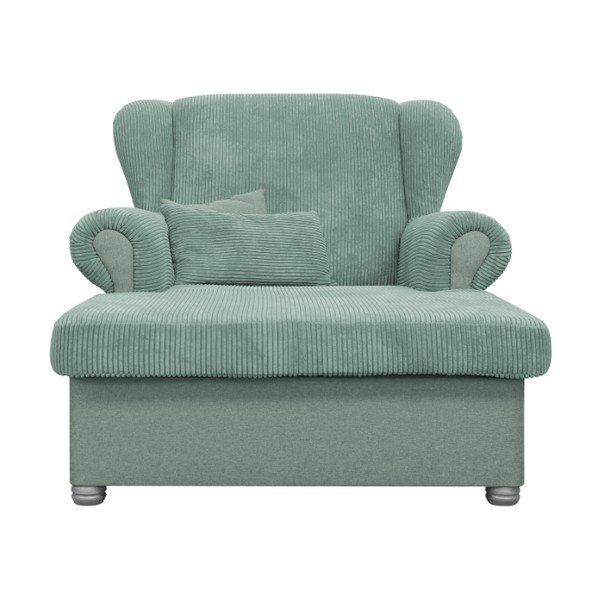 Chaise longue color menta con rivestimento in velluto a coste Lord – Ropez-image-1
