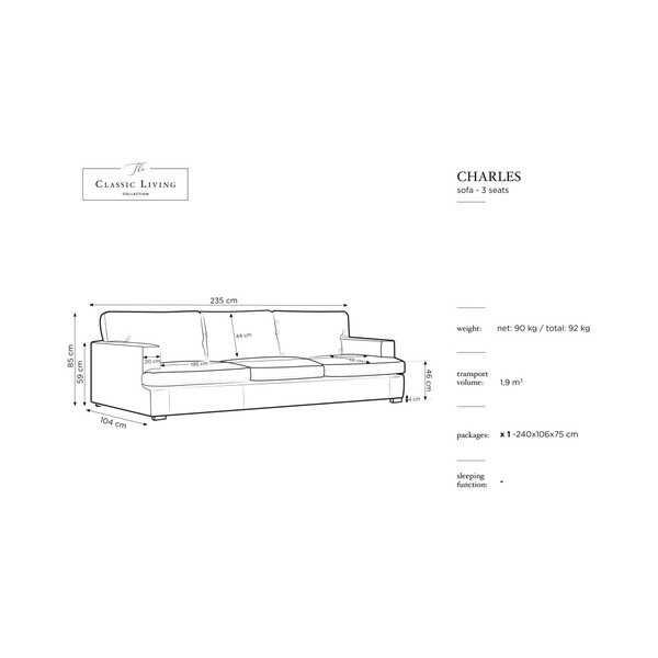 Černá pohovka Windsor & Co Sofas Daphne, 235 cm-image-2