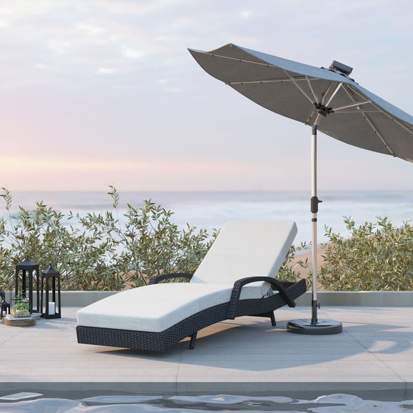 Sdraio da giardino marrone/beige in rattan artificiale Redondo – Unique Furniture-image-1