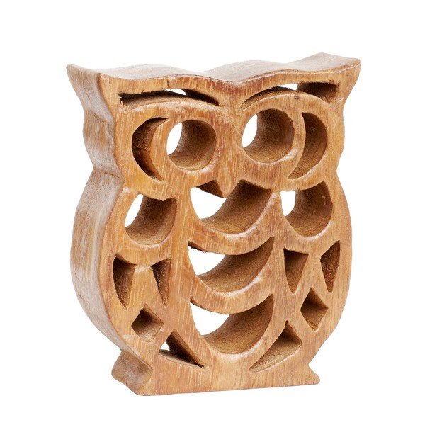 Dekorativní dřevěná soška Hübsch Owl