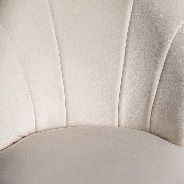 Poltrona in velluto crema Julia - Burkina-image-4