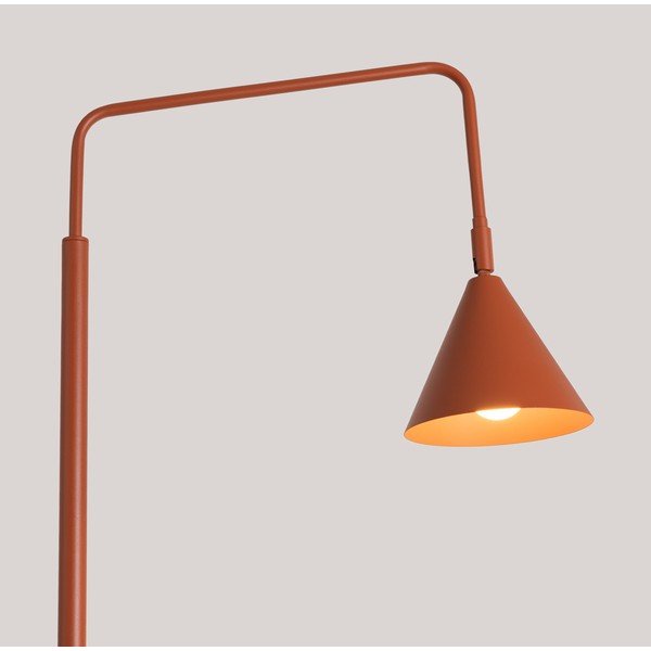 Lampada da terra color mattone in acciaio con struttura flessibile (altezza totale 165 cm) Zylo – Sollux-image-3