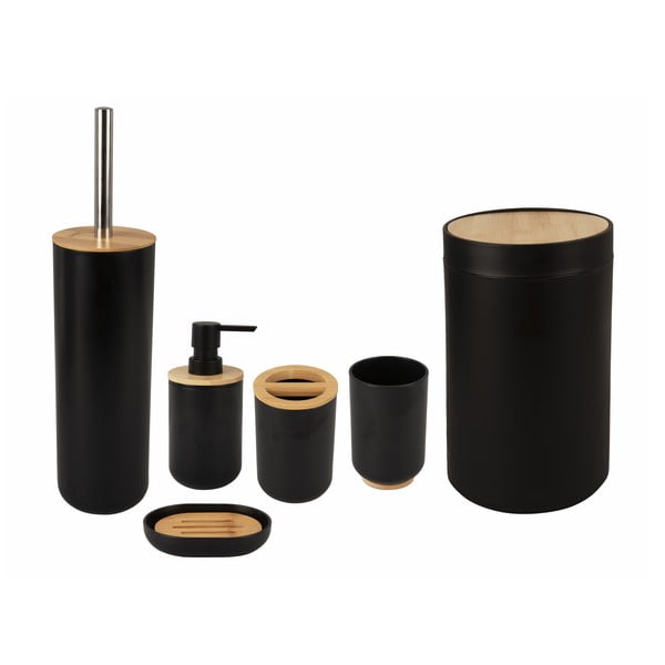 Set di accessori da bagno in plastica nera Decent - PT LIVING