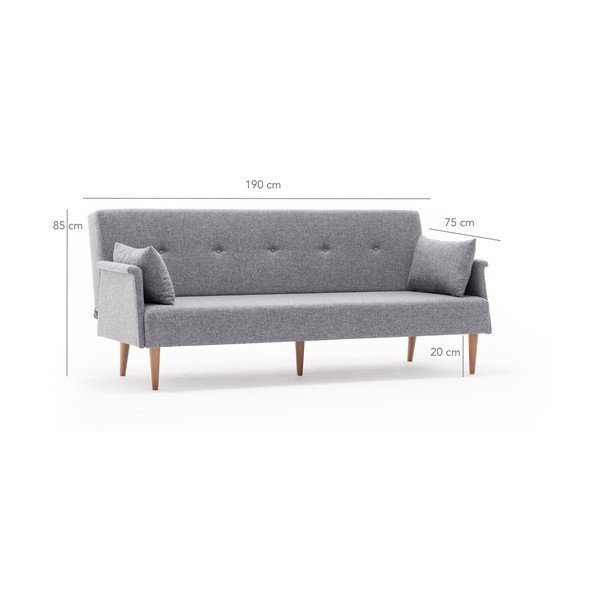 Divano letto grigio Julia Navan - Balcab Home-image-2