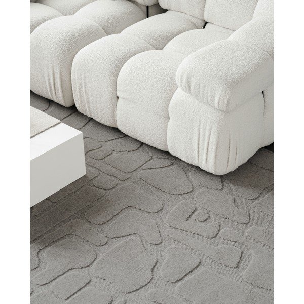 Tappeto in lana grigio 160x230 cm Morphic Dunes - Agnella-image-4