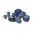 Set da pranzo in gres blu scuro 24 pezzi Glosia - Bonami Selection