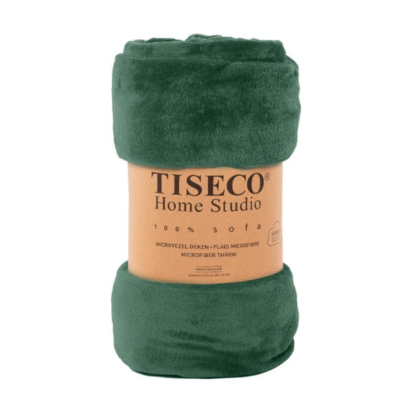 Copriletto in micropush verde scuro per letto singolo 150x200 cm Cosy - Tiseco Home Studio