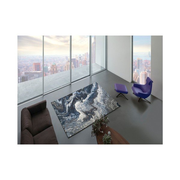 Tappeto blu scuro Kael Malo, 160 x 230 cm - Universal-image-1