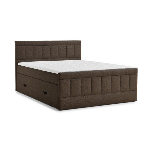 Letto boxspring marrone con contenitore 200x200 cm Caya – Maison de Rêve