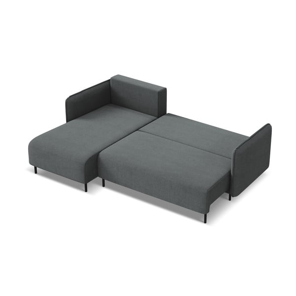 Divano angolare grigio scuro allungabile/con contenitore (con penisola a sinistra) Luana – Makamii-image-3