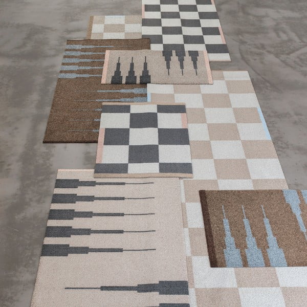 Tappeto lavabile beige 70x150 cm Marker - Mette Ditmer Denmark-image-3