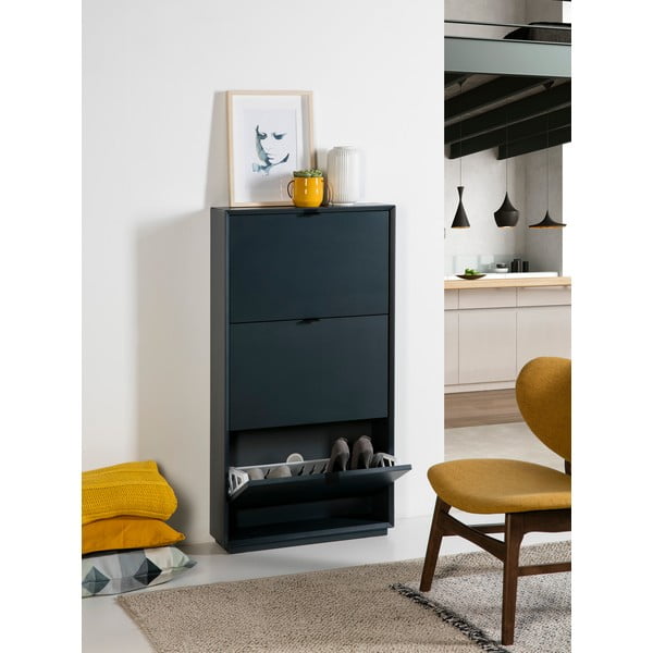 Scarpiera blu petrolio con 3 cassetti Luka - Marckeric-image-4