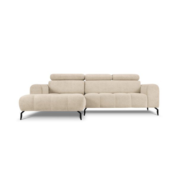 Divano angolare in velluto beige (angolo sinistro) Nico - Milo Casa-image-2