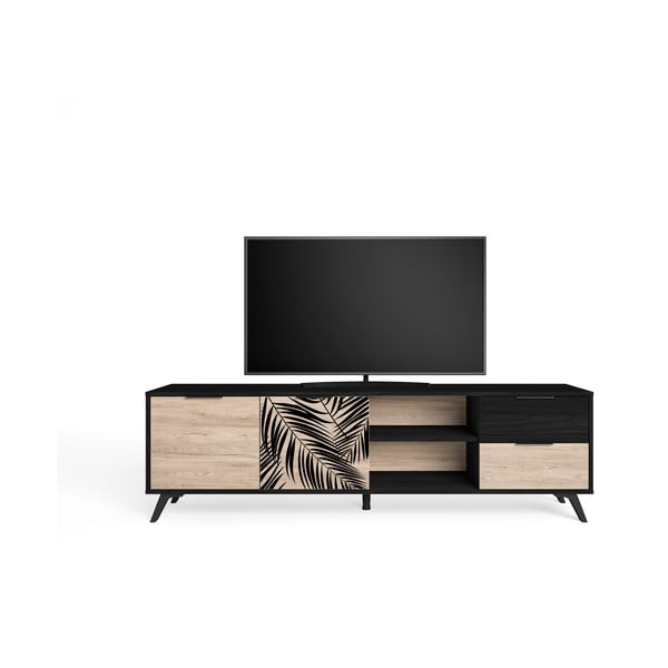 Tavolo TV nero in rovere 181x53 cm Palmera - Marckeric-image-4