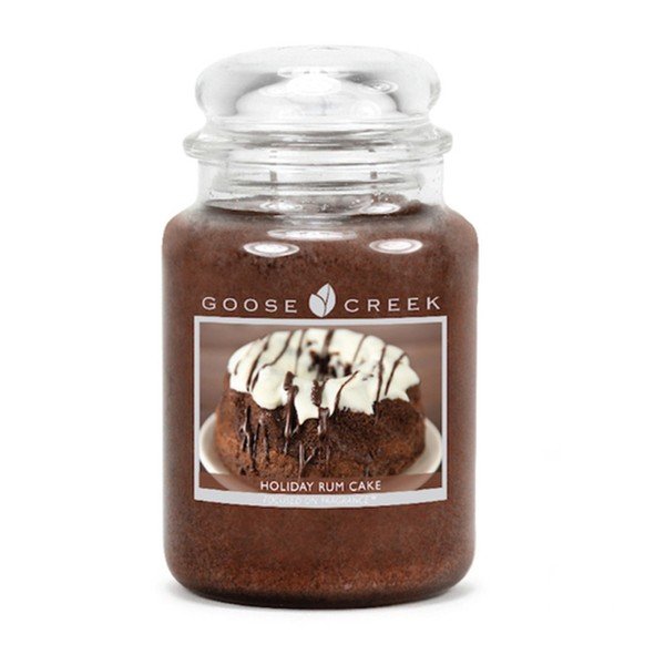 Candela profumata in scatola di vetro Festive Rum Cake, 150 ore di combustione - Goose Creek