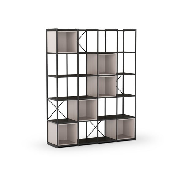 Libreria nera e crema 140x179 cm Anya - Marckeric-image-3