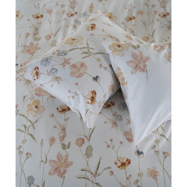 Set copripiumino e federa bianco in raso di cotone per letto singolo 140x200 cm Ivory Garden Floral – Mila Home Luxury-image-4