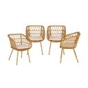 Set di 4 sedie da giardino in rattan in colore naturale - Bonami Essentials