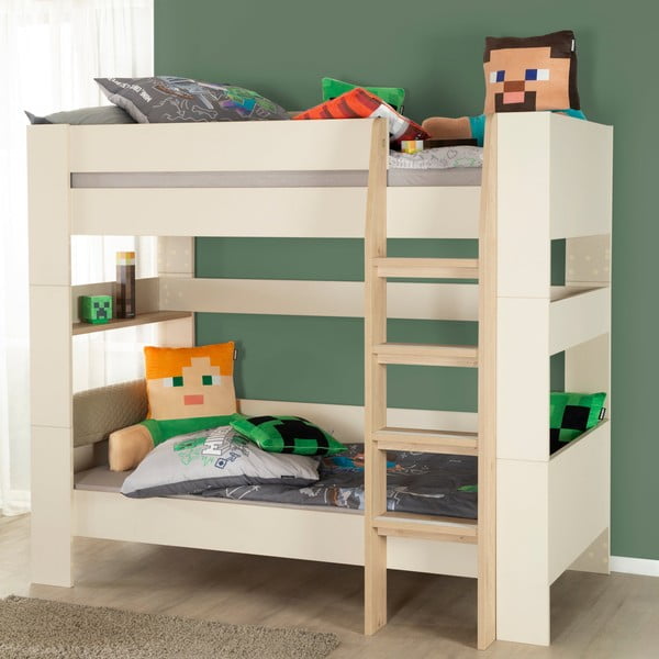 Letto da bambini a castello beige rete non inclusa 90x200 cm Double – Roba-image-3