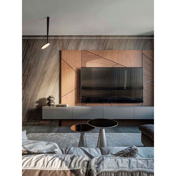 Plafoniera LED nera opaca in alluminio con struttura flessibile Ekei – Nova Luce-image-1