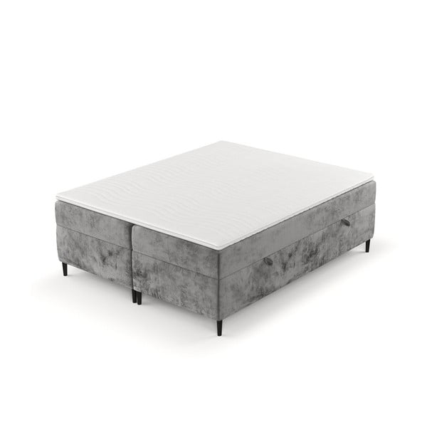 Letto boxspring grigio scuro con contenitore 180x200 cm Araya - Maison de Rêve