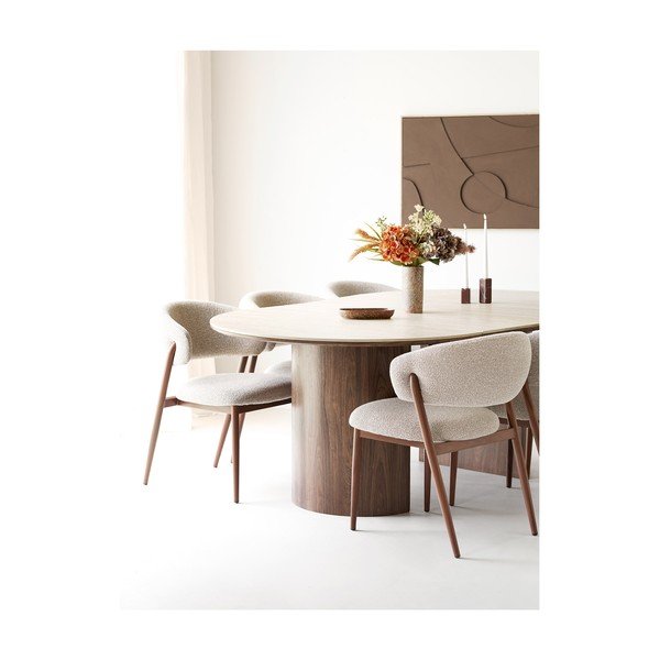 Sedia da pranzo beige imbottito Cavi – House Nordic-image-4