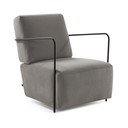 Poltrona in velluto grigio Gamer - Kave Home