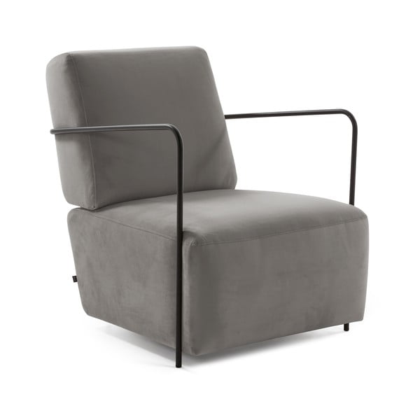 Poltrona in velluto grigio Gamer - Kave Home